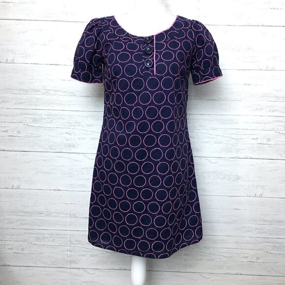 Lilly Pulitzer Women's Dress Navy and Pink Print Short Sleeve Cotton size 4 - Picture 10 of 10